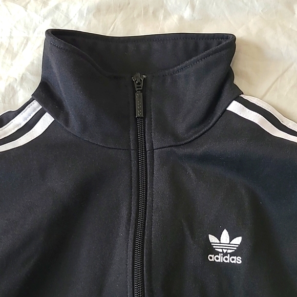 Adidas Women's Black 3 Stripe Logo Zip Up Jacket, Size XS - Picture 3 of 7